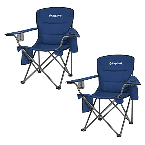 KingCamp Ultraleichter Campingstuhl Angelstuhl Faltbarer Klappstuhl mit Mesh-Getränkehalter bis 136kg (Zweier Set)