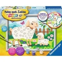 Malen nach Zahlen - Schaf mit Lämmchen