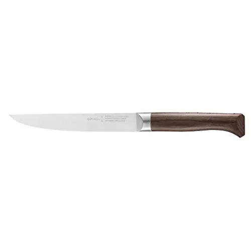 Opinel FORGES 1890 Tranchiermesser 16 cm - Braun - Tranchiermesser der Les Forgés-Serie, aus einem Stück X50CrMoV15-Stahl geschmiedet, bietet perfekte Balance und Schnittqualität. Griff aus stabilisiertem Buchenholz für optimale Handhabung.