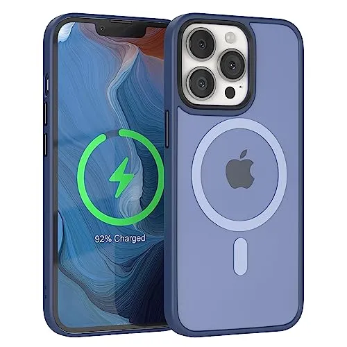 EAZY CASE - induktiv Laden Hülle kompatibel mit iPhone 13 Pro kompatibel mit MagSafe (Wireless Charging), dünne schützende Hülle, Matt Schlanke Handyhülle, samtige Touch Matt in Nacht Blau