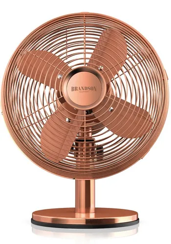 Brandson Tischventilator Retro Design - Ventilator im stilvollen Retro-Design mit 3 Geschwindigkeitsstufen, 40° Neigungswinkel und energieeffizientem 30W Motor für einen leistungsstarken Luftdurchsatz von 1524 m³/h.