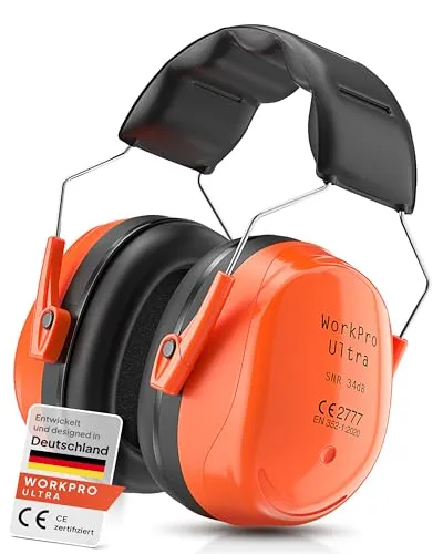 Senner ® WorkPro Ultra Gehörschutz – Hochwertige Lärmschutz Kopfhörer mit 34 dB SNR - Gehörschutz für Arbeit und Freizeit, verstellbare Ohrenschützer mit optimaler Passform und hohem Tragekomfort – ideal für Baustellen und laute Veranstaltungen.