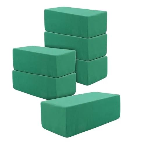 Spetebo Blumen Steckschaum grün 6 Stück - 20 x 10 cm - Steckmasse für Frischblumen eckig - Floristik Nasssteckschaum Blumensteckschaum Steckmoos Steckschwamm Blumenschaum