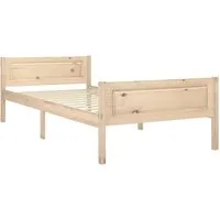 vidaXL Massivholzbett Kiefer 90x200 cm - Betten: Modernes Bettgestell aus massivem Kiefernholz, robust und langlebig – ideal für ein stylisches Schlafzimmer. Matratze nicht enthalten, passend für 90x200 cm.