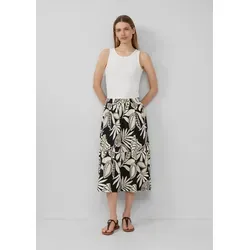 s.Oliver Midirock Rock Strukturierter Midi-Rock mit Raffung schwarz 40