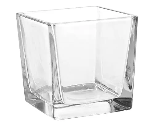 matches21 Glastopf Quader Glasquader Pflanztopf Würfel Dekotopf Übertopf Topf Dickes Glas klar 1 STK 8x8x8 cm