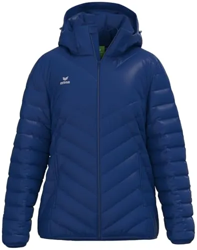 Erima CMPT Steppjacke Damen dunkelblau Gr 42 - Funktionsjacken - Leichte und taillierte Steppjacke mit abnehmbarer Kapuze, ideal für aktive Frauen, die Stil und Komfort in kalten Tagen suchen.