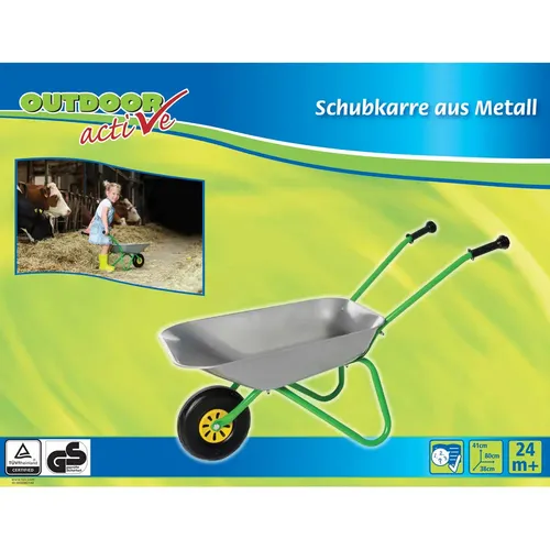 Outdoor active Schubkarre-Metall, silber/grün von Outdoor Active