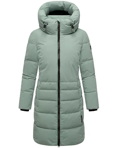 Navahoo Damen Langer Wintermantel - Warmer Steppmantel mit Fleece-Innenfutter - Funktionsjacken: Stylischer, windabweisender Parka mit warmem Fleece-Innenfutter und hohem Kragen – ideal für kalte Wintertage und vielseitige City-Looks.