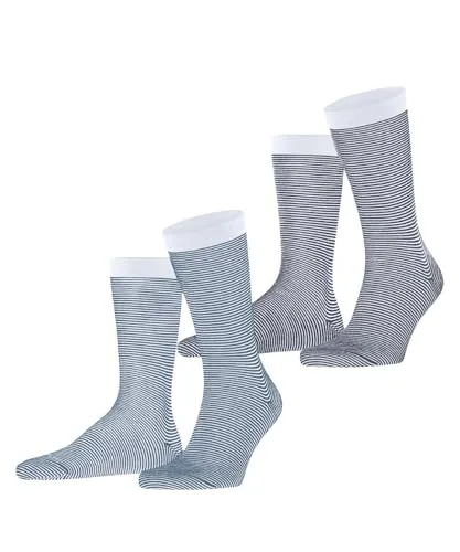 ESPRIT Herren Socken Allover Stripe Multipack M So Baumwolle gemustert 2 Paar, Mehrfarbig Blue White 0080, 43-46