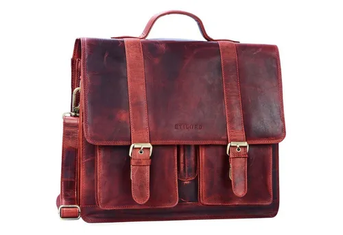 STILORD große Leder Aktentasche Marius - Vintage Businesstasche in Rot - Die 