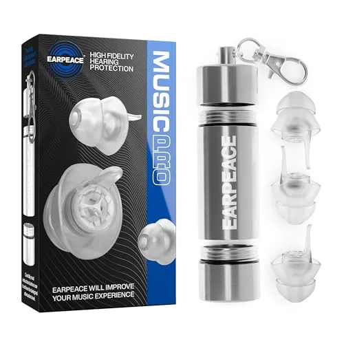 EarPeace Music PRO High-Fidelity Gehörschutz Musiker - Gehörschutz Konzert - Ohrstöpsel für Musiker und Festivals - Patentierte Gehörschutzstöpsel - Hoher Schutz 20 dB