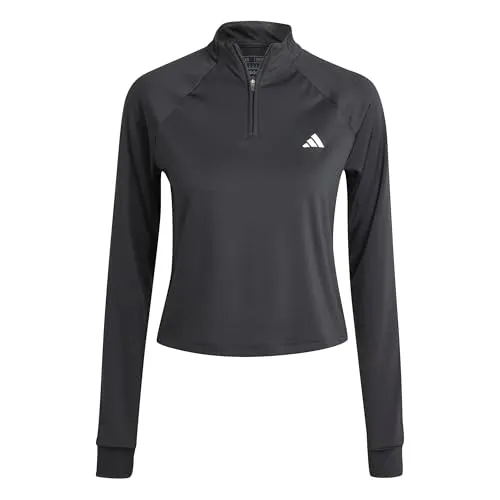 adidas Damen Train Essentials 1/4-Zip Cover Up, Schwarz, XS - Stylisches Trainingsoberteil mit AEROREADY-Technologie für optimalen Feuchtigkeitstransport; ideal für sportliche Aktivitäten und Freizeit.