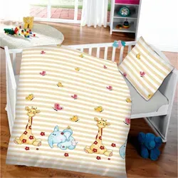 Bestlivings Kinder Bettwäsche 100x135cm / 40x60cm - Elefant & Giraffe