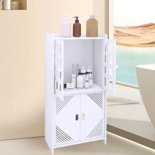 Badezimmerschrank mit 4 Schubladen 30 x 75 cm Weiß