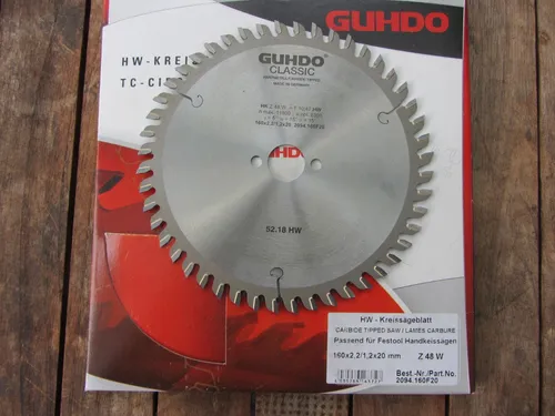 HM-Handkreissägeblatt/Sägeblatt 160 x 20 Z 48 GUHDO für Festool