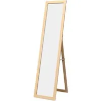 COSTWAY 2 IN 1 Ganzkörperspiegel mit Holzrahmen in beige von Costway