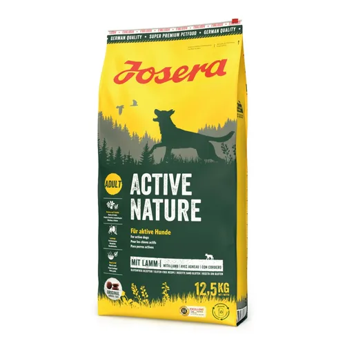 Josera Active Nature 12,5 kg - Hundefutter für aktive Hunde - DLG-zertifiziertes Alleinfuttermittel für aktive Hunde, reich an wertvollen Fettsäuren und L-Carnitin zur Unterstützung der Energieversorgung und Gesundheit.