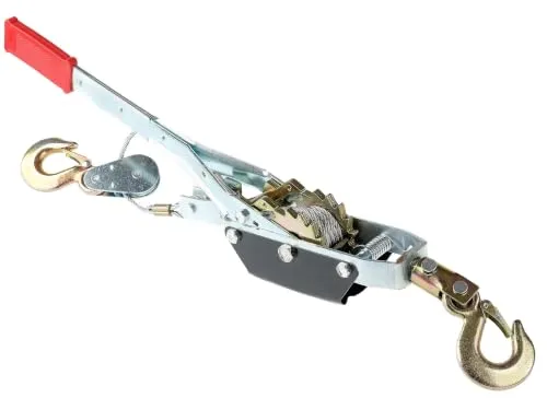 R.G. Handseilzug Handseilwinde mit 2,5m Stahlseil & 2 Haken Seilzug Hebezug 4T 4000kg Handwinde Seil Kettenwinde Flaschenzug, Silber