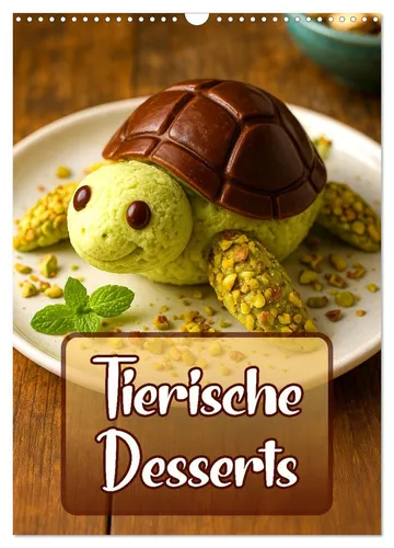 ShirtScene Tierische Desserts Wandkalender 2026 - Kalender mit 14 kunstvollen Tierdesserts, ideal für Feinschmecker und Kunstliebhaber. Hochformat DIN A3, erschienen 2025.
