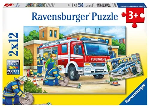 Ravensburger 07574 Puzzle Polizei und Feuerwehr 2 x 12 Teile 7574