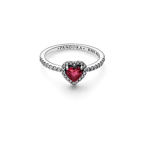 PANDORA Ausgeprägtes Rotes Herz Ring in silber von Pandora