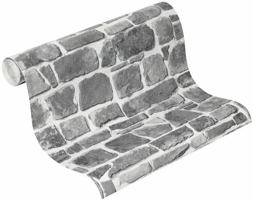 Steintapete Tapete Stein 265620 Neu (1,78€/1qm) in grau von Rasch