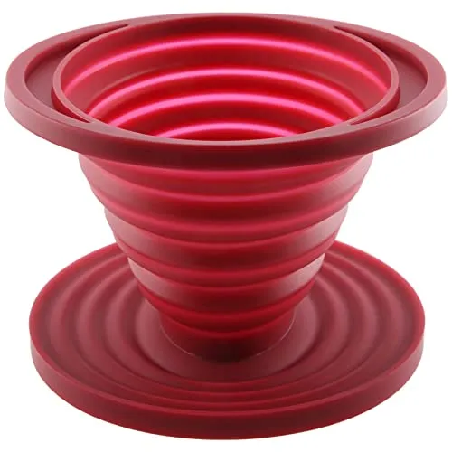 Geieold Zusammenklappbarer Camp GießEn Über Kaffeetropfer für Camp, Wiederverwendbarer Silikon Kaffeefilterhalter für die HeimküChe