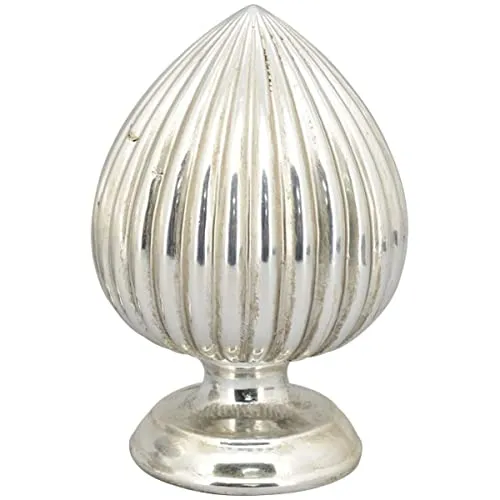 Exner dekorativer Pinien-Zapfen Deko-Zapfen gerillt Altsilber in eleganter Shabby Landhaus-Optik ca. 24,5 cm hoch