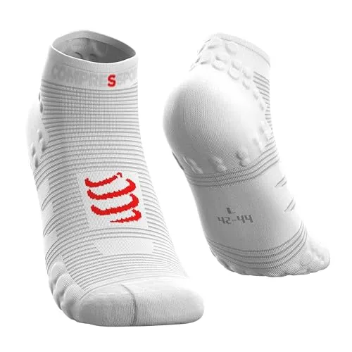 COMPRESSPORT Herren V3 Low Laufsocke Tief, Weiß, 39-41 EU