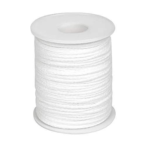 Mitening Kerzendocht 61m, Kerzendochte Dochte Candle Wick aus Baumwolle Geflochtene Runddocht Flachdocht Teelichtdochte für Kerzenherstellung Kerzenwachs, Docht für Kerzen Gießen Kerze DIY Öllampe