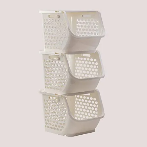 SKLUM Set mit 3 Vorratskörben Bazyl Weiss in weiß von SKLUM