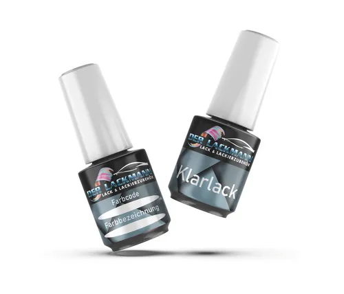 Lackstift-Set für VW oder Audi LX7W Eissilber Met. X7W+Klarlack 2x20ml Pinsel