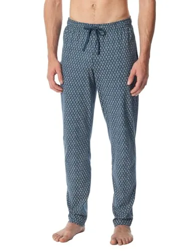 Schiesser Herren Lange Schlafhose-Mix + Relax Pyjamaunterteil, Jeansblau - Schlafanzughosen für Herren mit praktischem Design, seitlichen Taschen und elastischem Mehrnadelbund für optimalen Komfort.