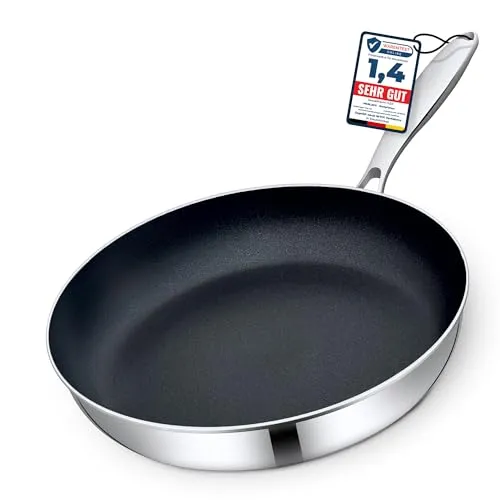 Morleos Keramikpfanne 28cm - Premium Bratpfanne für Induktion - Pfanne für Induktion, Gas und Elektro mit 5-Schicht-Technologie für optimale Wärmeverteilung. PFAS & PTFE frei, ideal zum energiesparenden Braten von Fleisch und Gemüse.