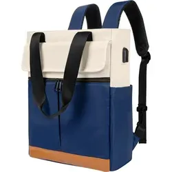 Laptoprucksack(Blau)Schulrucksack,Schulterrucksack mit hoher Kapazität,Wasserdicht,mit USB-Lade-Anschluss, Backpack mit Laptopfach - Blau