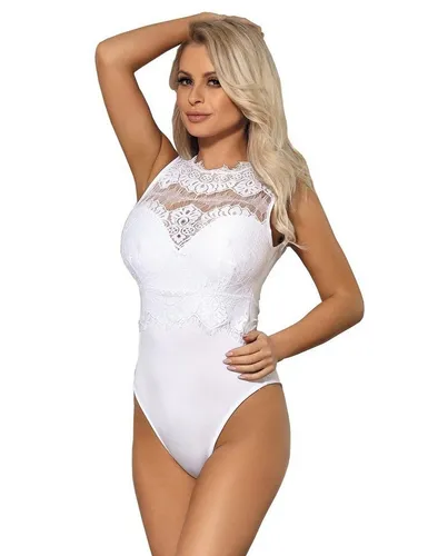 Lau-Fashion Body Unterwäsche Transparent mit Spitze Fransen Fashion Rundhals S/M/L/XL