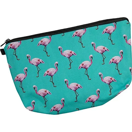cosey Make-up Tasche, trendige Schminktasche und Kulturbeutel – Flamingo Türkis