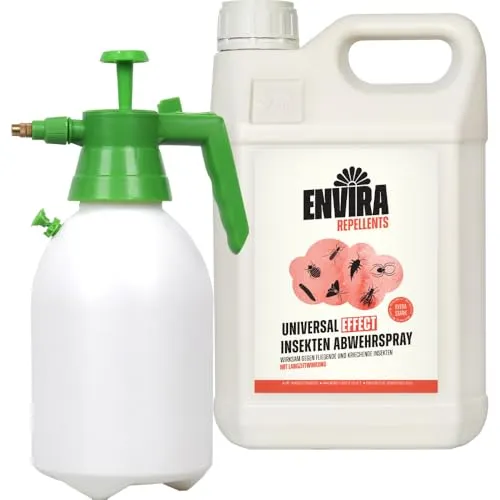 Envira Effect Insektenspray - Universal-Insektizid Mit Langzeitwirkung - Anti-Insekten-Mittel Auf Wasserbasis - 5 Liter + 2L Drucksprüher
