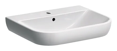 Keramag Geberit Smyle Waschtisch 600 mm - Elegantes Design in Weiß KeraTect - Waschtisch mit Hahnloch und Überlauf, pflegeleichte Oberfläche und ideal für moderne Badezimmer.