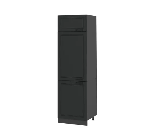 Vicco Kühlumbauschrank R-Line, Anthrazit Landhaus, 60 cm - Umbauschrank mit höhenverstellbaren Füßen, bietet eine ästhetische Lösung für Ihren Kühlschrank und passt sich flexibel an Ihre Küchenbedürfnisse an.