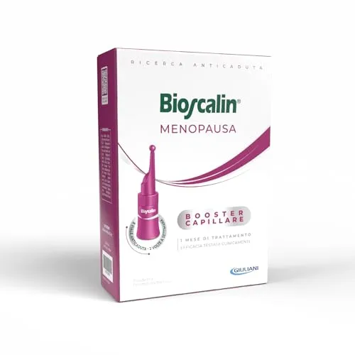 Bioscalin MENOPAUSA Ampullen gegen Haarausfall, regenerierend, Booster Kapillar, Stärke Haare, Anti-Vergrauung, Behandlung 2 Monate für Frauen, 16 Ampullen