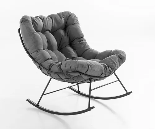 Schaukelstuhl aus Stahl mit Kissen