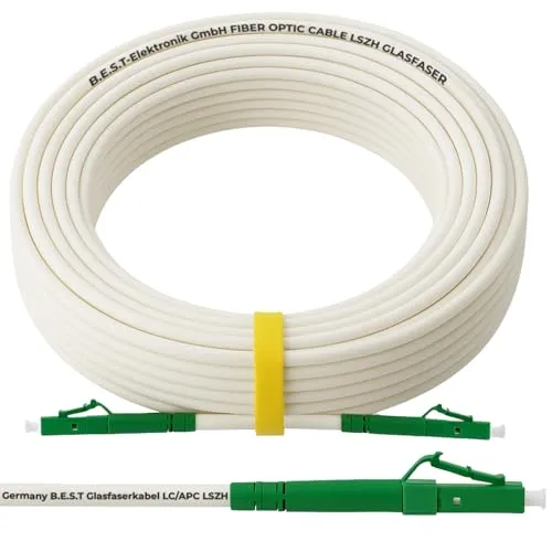 15m Glasfaserkabel LWL Patchkabel LC/APC OS2 FTTH Singlemode LSZH