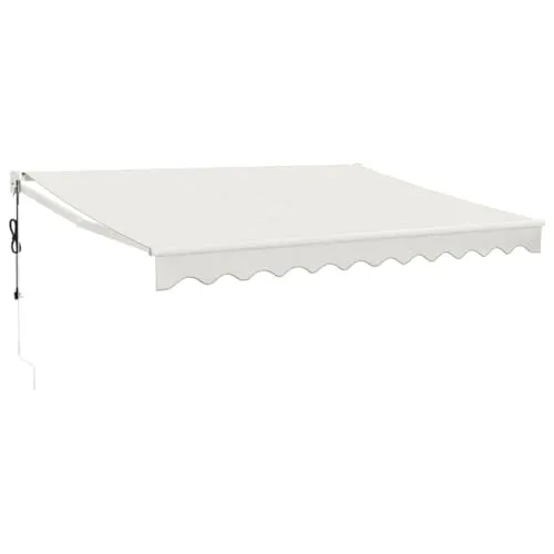 vidaXL Elektrische Markise mit Kurbel Creme 3,5x2,5 m - Markise für Terrasse oder Balkon, mit langlebigem Aluminiumrahmen und UV-beständigem Stoff. Einziehbar und einfach per Fernbedienung oder Kurbel bedienbar.