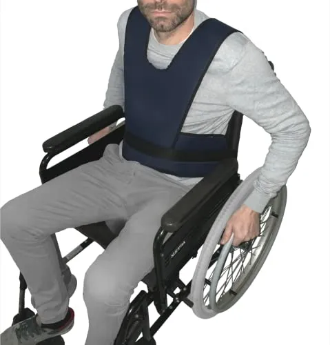 Gar Medical Bauchgurt und Latzhose für Rollstuhl - Anschnallgurte für Rollstühle & Scooter, mit doppelter Verankerung und Clipverschluss für optimale Sicherheit und Stabilität im Rollstuhl.