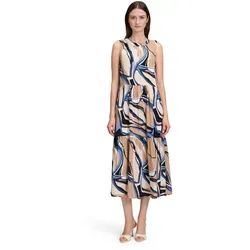 Damen Sommerkleid BETTY & CO mit Stufenrock - Modisches Damenkleid in Blau, 100% Viskose, figurumspielend und angenehm kühlend. Ideal für entspannte Tage mit stylishen Nahttaschen und einem grafischen Muster.