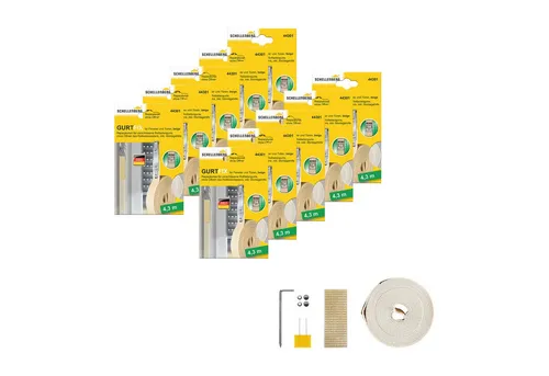 SCHELLENBERG Reparatur-Set Rollladen Gurtfix für das Rollladensystem Mini, Set, 10-St., für alte Gurtbänder in unterschiedlichen Farben, 14 mm x 4,3 m