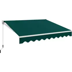 COSTWAY Gelenkarmmarkise 300x250 cm in Grün mit Aluminiumrahmen - Hochwertige Gelenkarmmarkise ideal für Terrasse und Balkon. Mit stabiler Kurbel und leichtem Aluminiumrahmen für mühelosen Einsatz und optimale Schattenlösung.