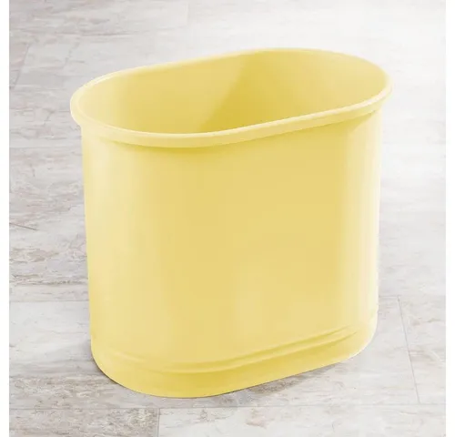 mDesign Badaccessoire-Set Mülleimer oval Metall gelb Abfalleimer Bad Büro 30cm rostfrei mDesig